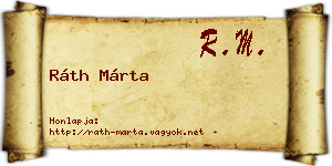 Ráth Márta névjegykártya
